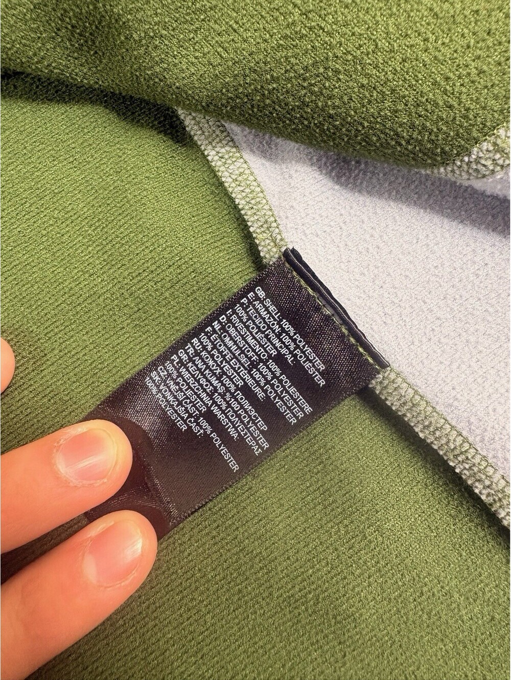 North Face Shirt Mens XL Green 1/4 Zip Fleece Lined Pullover Layer - Picture 4 of 7